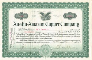 Austin-Amazon Copper Co. - Stock Certificate